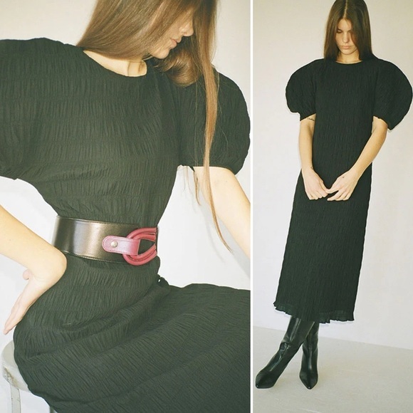 Mara Hoffman Aranza Dress in Black Gauze Popcorn Size Small - Picture 2 of 8